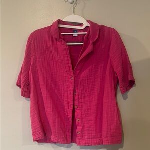 Women's Pink Button-Up Top